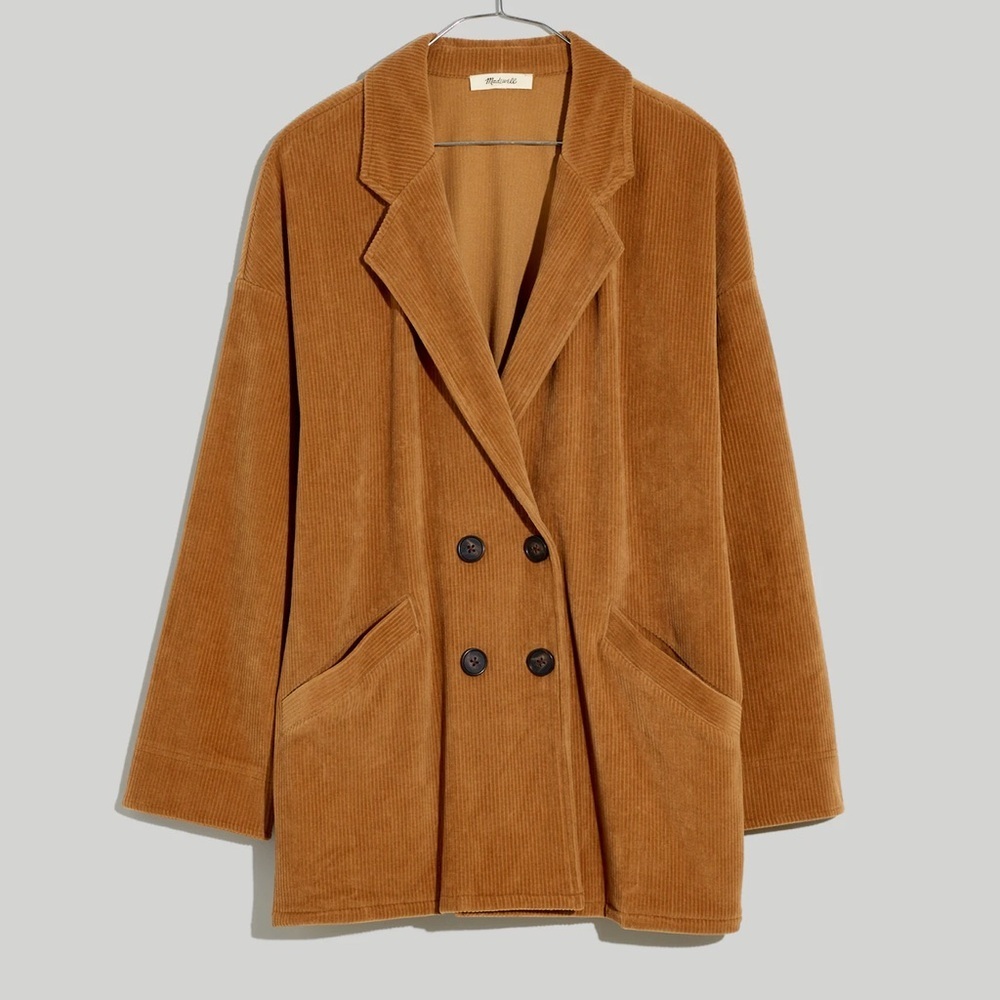 Madewell Knit Corduroy Redford Blazer XXS Brown Jacket - Picture 3 of 7